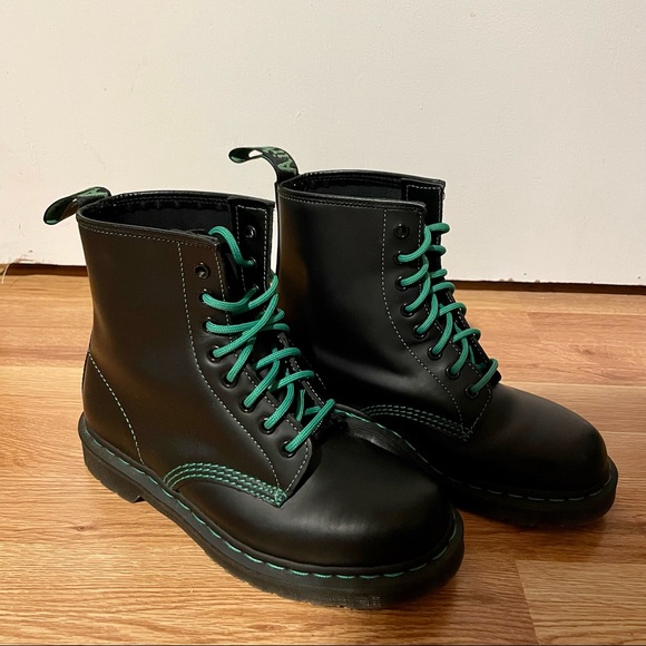 Shoes - Dr. Martens 1460 Contrast Stitch Green Boots 8